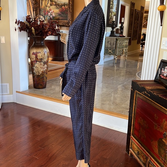 Rag & Bone Navy Polka Dot Silk Arthur Jumpsuit 4 - Picture 10 of 14